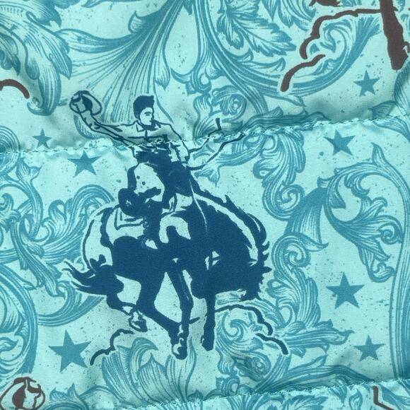 Cheekys Womens Puffer Vest Small Full Zip Horse Equestrian Ranch Cowgirl Rodeo - Picture 4 of 14